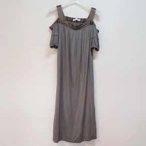 MAJE Off The Shoulder Dress 100% silk viscose